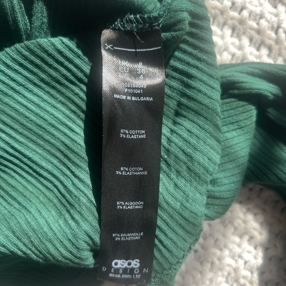 ASOS Green Ribbed Long Sleeve Top - Picture 4 of 4